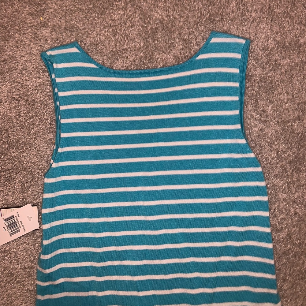 BRAND NWT Rafael Petite Blue & White tanktop sz PS - Picture 12 of 13